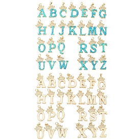 Латунные микро проложить кубического циркония подвески, письмо амулеты, с синтетическим опалом и переходным кольцом, долговечный, стойки покрытие, без свинца и без кадмия, реальный 18 k позолоченный