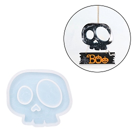 DIY Halloween Skull Cup Mat Statue Silicone Molds, Portrait Sculpture Resin Casting Molds, for UV Resin & Epoxy Resin Craft Making