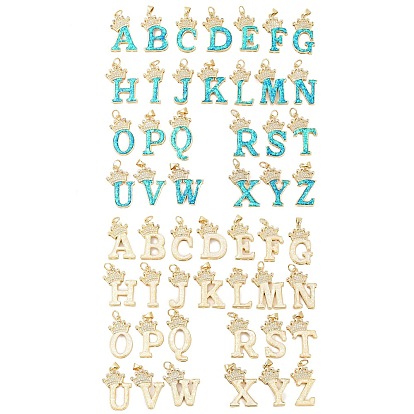 Латунные микро проложить кубического циркония подвески, письмо амулеты, с синтетическим опалом и переходным кольцом, долговечный, стойки покрытие, без свинца и без кадмия, реальный 18 k позолоченный