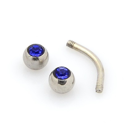 316L Surgical Stainless Steel Rhinestone Ball Eyebrow Rings, Grade A, 16x4mm, Pin: 1mm, about 12pcs/board
