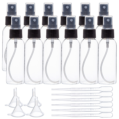 BENECREAT DIY Jewelry, Plastic Spray Bottle, Mini Transparent Plastic Funnel Hopper, 2ml Disposable Plastic Eye Dropper