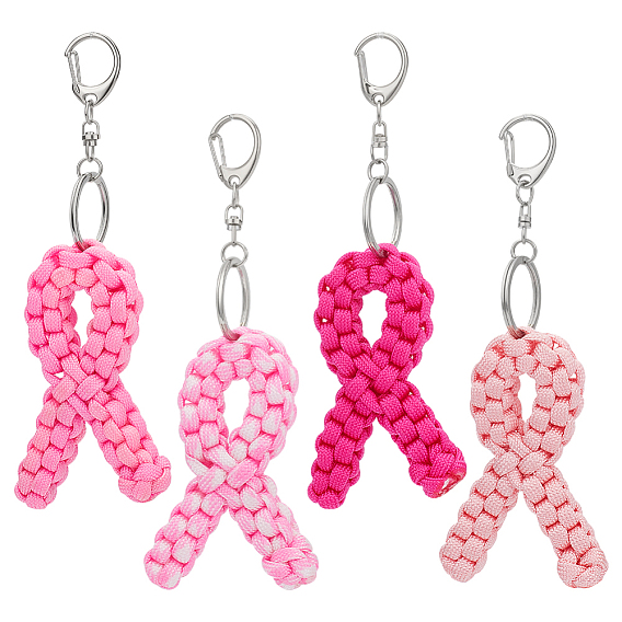 4шт. полиэстер и спандекс подвеска украшение, с железными кольцами и застежкой из сплава