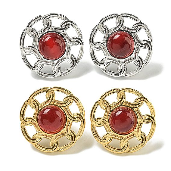 Серьги с кошачьим глазом, ионное покрытие (IP) 304 нержавеющая сталь для женщин