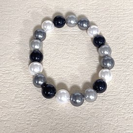 Браслеты из круглых бусин с перламутровым стеклом и жемчугом для женщин