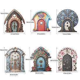 Wood Door Display Decorations, Miniature Fairy Door for Tree, for Home, Garden Decorations, Door