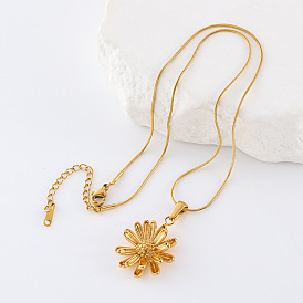 Винтажные двухслойные кулоны-маргаритки из нержавеющей стали для женщин