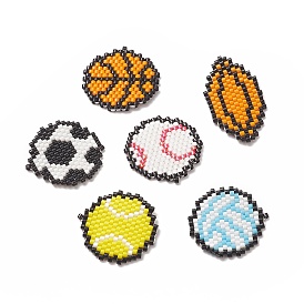 Handmade Loom Pattern MIYUKI Seed Beads, Sport Theme Pendants
