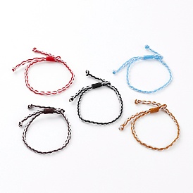 Bracelets tressés réglables en corde de nylon bicolore