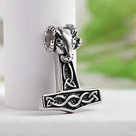 Anchor with Cattle Head 304 Stainless Steel Pendants, 31.5x23.5x10mm, Hole: 5mm