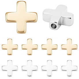 40 шт. 2 цвета латунных бусин, крестик