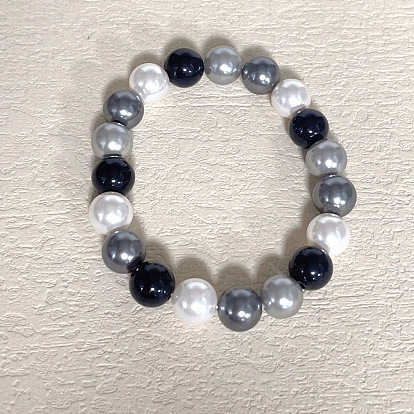 Браслеты из круглых бусин с перламутровым стеклом и жемчугом для женщин