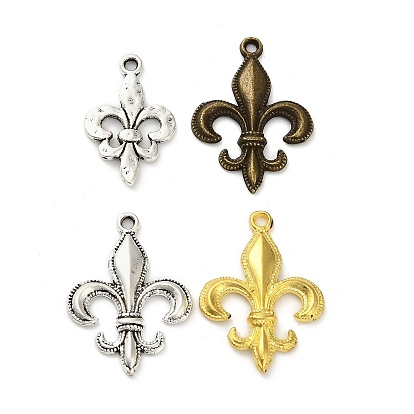 Подвески из сплава в тибетском стиле с символом лилии, без кадмия, без никеля и без свинца, Флер де Лис