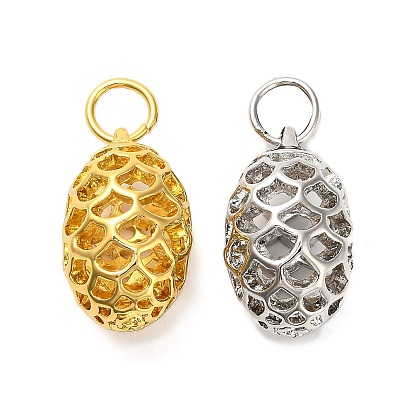 Полые медные подвески, овальные амулеты, с целью перехода в кольце, стойки покрытие, долговечный, без свинца и без кадмия