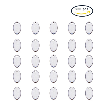 Pandahall elite 304 pendentifs d'étiquette d'estampage en acier inoxydable pour bracelet breloques pendentif boucle d'oreille, ovale
