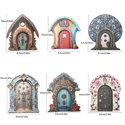 Wood Door Display Decorations, Miniature Fairy Door for Tree, for Home, Garden Decorations, Door