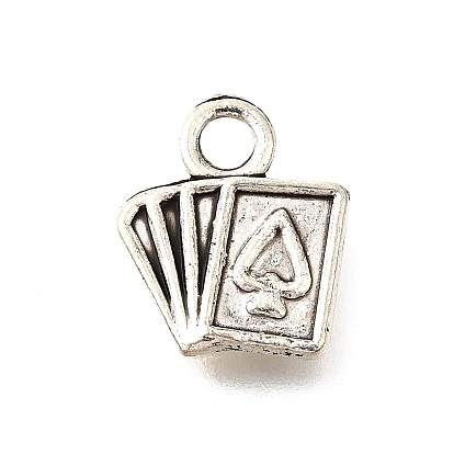 Сплавочные подвески тибетского стиля, без кадмия и без свинца, Игральные карты форма брелоки