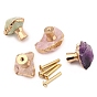 Natural Gemstone Drawer Knob, with Brass Findings and Screws, Cabinet Pulls Handles for Drawer, Doorknob Accessories, Nuggets