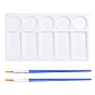 Painting Supplies, with Plastic Imitation Ceramic Palettes, Rectangular Watercolor Oil Palettes & Art Brushes Pen