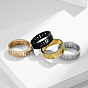 Hollow Word Stainless Steel Finger Rings, Rune Words Odin Norse Viking Amulet Jewelry