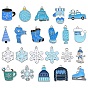44Pcs 22 Styles Winter Theme Alloy Enamel Pendants, Platinum, Christmas Theme Charm