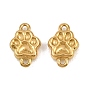 304 Stainless Steel Connector Charms, Claw Print Links, Ion Plating(IP), Long-Lasting Plated