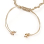 Adjustable Polyester Thread Braided Beaded Bracelet Making, with 304 Stainless Steel Jump Rings and Brass Beads