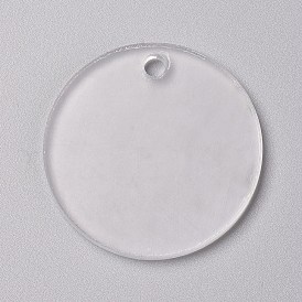 Прозрачные бланки акриловые подвески, для DIY брелки, бирки сумки, подарочные бирки, рождественские украшения, плоско-круглые