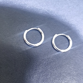 Huggie argent sterling boucles d'oreilles, anneau