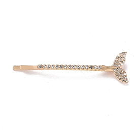 Alloy Crystal Rhinestone Hair Bobby Pins, Fishtail