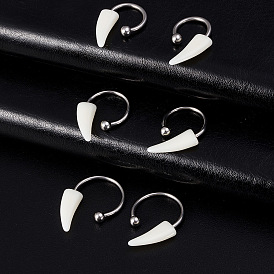 Акриловый бивень 316l хирургическая нержавеющая сталь подкова штанга губные кольца, белые