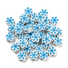 Handmade Polymer Clay Beads, Snowflake