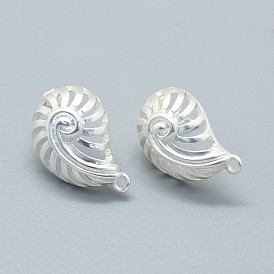 Сплав серьги выводы, с петлей, латунные булавки и гайки для ушей / спинки сережек, долговечный, раковина