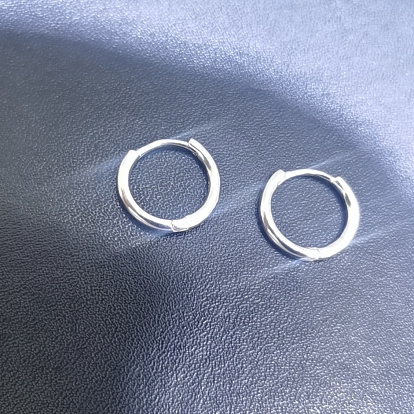Huggie argent sterling boucles d'oreilles, anneau
