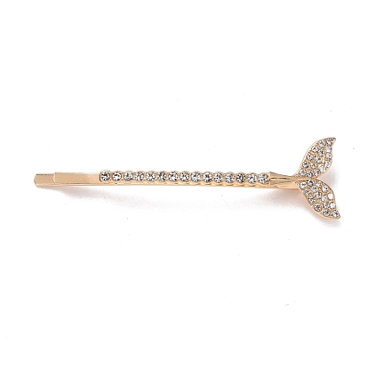 Alloy Crystal Rhinestone Hair Bobby Pins, Fishtail