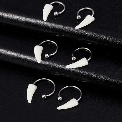 Акриловый бивень 316l хирургическая нержавеющая сталь подкова штанга губные кольца, белые