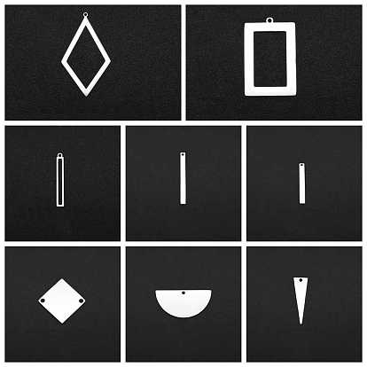 201 кулон из нержавеющей стали, геометрические прелести, цвет нержавеющей стали