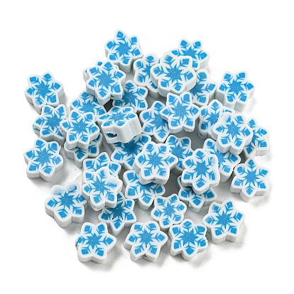 Handmade Polymer Clay Beads, Snowflake