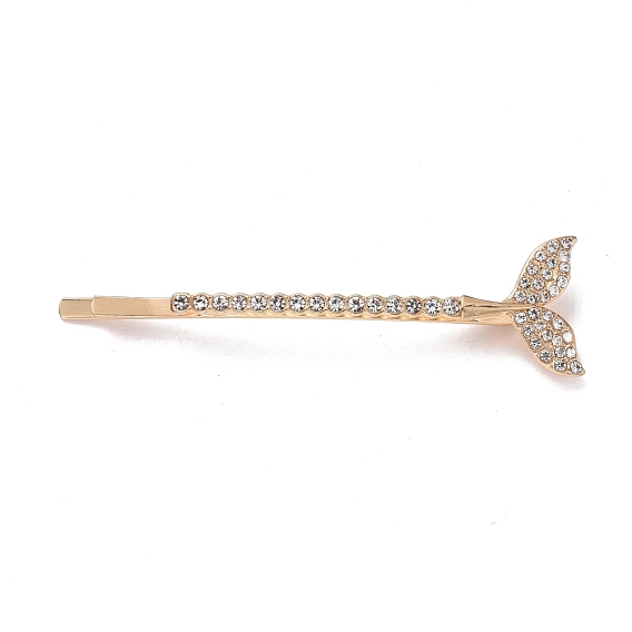 Alloy Crystal Rhinestone Hair Bobby Pins, Fishtail