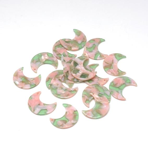 Cellulose Acetate(Resin) Pendants, Moon