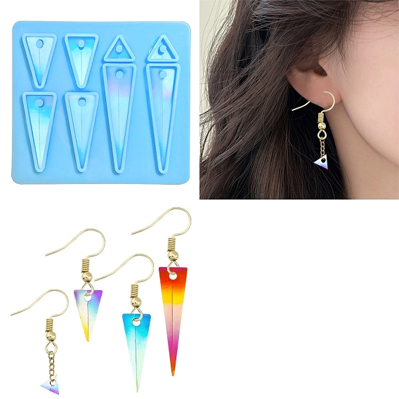 Голографический кулон треугольной формы своими руками, силиконовая форма, формы для литья смолы, для уф-смолы, изготовление изделий из эпоксидной смолы