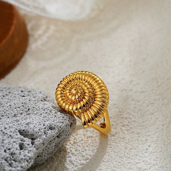 Латунные открытые манжеты для женщин, форма раковины