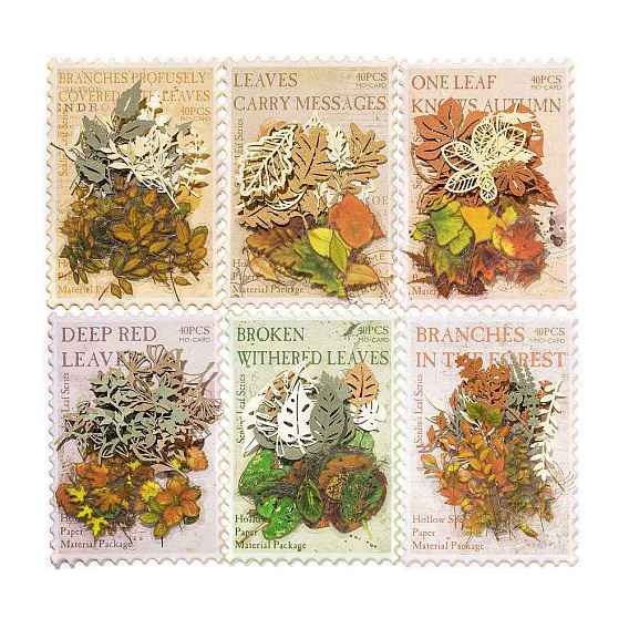 Наборы инструментов для скрапбукинга осенних листьев, включая бумажные подушечки 20 шт. 10 стилей и наклейки для домашних животных 20 шт. 20 стилей., для альбома для вырезок diy, поздравительная открытка