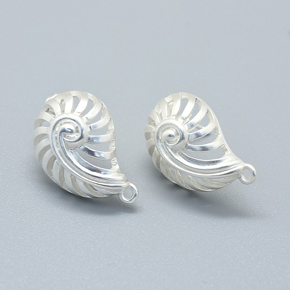 Сплав серьги выводы, с петлей, латунные булавки и гайки для ушей / спинки сережек, долговечный, раковина