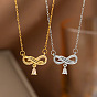Подвеска в виде знака бесконечности из латуни с прозрачными кубическими циркониями и каплевидной кисточкой 304 цепочка из нержавеющей стали для женщин