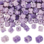 100pcs perles de corail synthétiques, teint, deux tons, fleur de tulipe