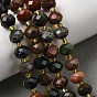 Naturelles jaspe océan brins de perles, perles rondelles à facettes, avec des perles de rocaille