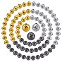 90pcs 3 brins de perles de pierre de lave naturelle électrolytique de couleurs, ronde