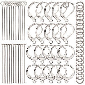 Наборы для изготовления ювелирных изделий своими руками, включая 304 фурнитуру для серег с застежкой-рычагом из нержавеющей стали, штифты и открытые соединительные кольца