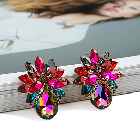 Colorful Crystal Flower Earrings: Elegant, Sweet and Sparkling Jewelry