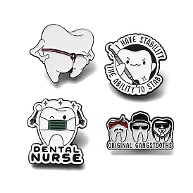 Tooth Theme Enamel Pins, Alloy Lapel Pin Backs for Backpack Clothes